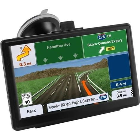 Navigateur GPS 7 pouces - Carte à vie Europe 47 - Noir