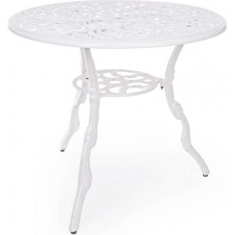 Weißer runder Victoria-Tisch aus Aluminium D80 cm