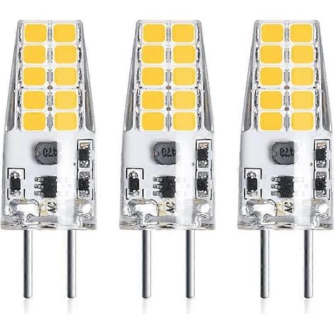 Lot de 3 ampoules LED 3W 12V G6.35, culot T3/T4/T5, blanc chaud 3000K, équivalent à une ampoule halogène 30W [Classe énergétique A++] (1/5)
