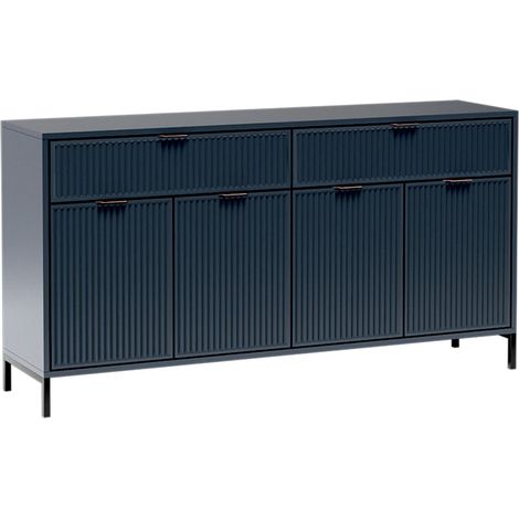 AX LIVING Berlinette 1 Blaues Sideboard mit Schubladen Indigo 165,3 cm