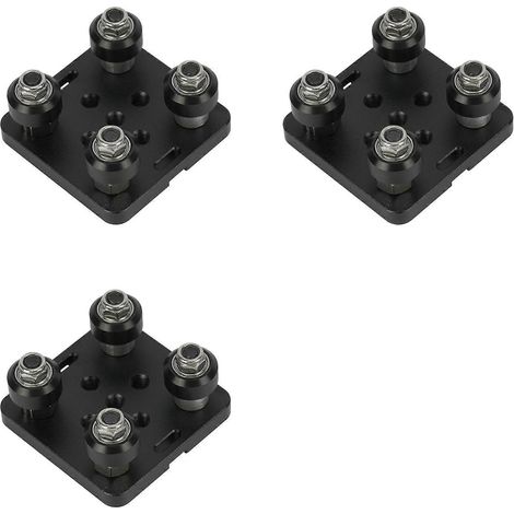 Ensemble de 3 plaques de portique à rainure en V 2020 : profilé en aluminium, plaque de glissement dédiée avec roulettes, compatible avec les pièces d'imprimante 3D (1/5)