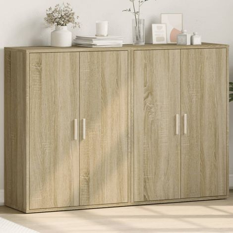 Aparadores 2 uds madera de ingeniería roble Sonoma 60x31x84 cm vidaXL (1/5)