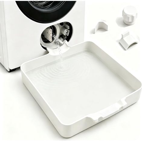 Bac de rétention pour Lave-linges Plateau-Anti-Fuite, 17,8 x 17,8 cm Bac de récupération d'eau à Chargement Frontals pour Machine à Laver, pour sous-Sol, Appartement, Mobil-Home et garages (1/5)