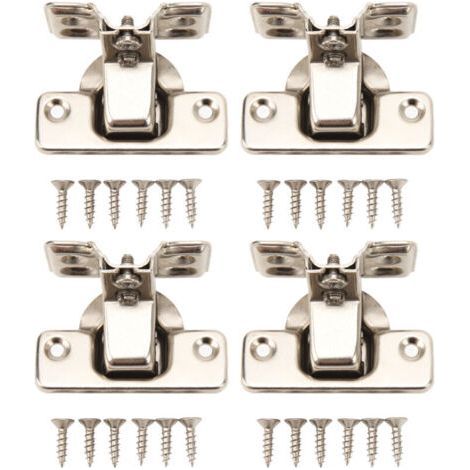 Set of 4 hinges with 4-hole base – Short large angled arm – Furniture hinges (1/5)