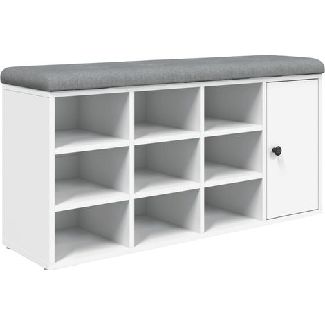 Maison Exclusive - Panca Porta Scarpe Bianca 102x32x50 cm in Legno Multistrato
