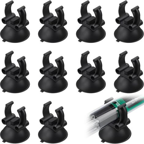 18 Pièces Ventouses pour Chauffage d'Aquarium, (Pas pour Les Tubes De Ligne Aérienne)Ventouse Aquarium Support Clips, Ventouses Aquarium avec Porte-Tube Clips pour Aquariums