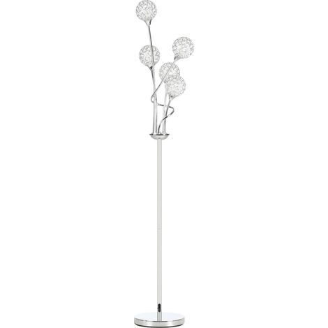 Floor Lamps for Living Room Bedroom  5 Light, Modern Upright Standing Lamp, 3425156cm, Silver (1/5)
