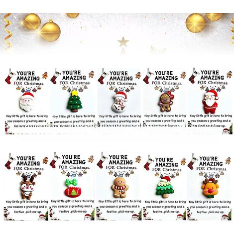 Carte de vœux de Noël « Câlin de poche » - Mini format de poche - Lot de 10