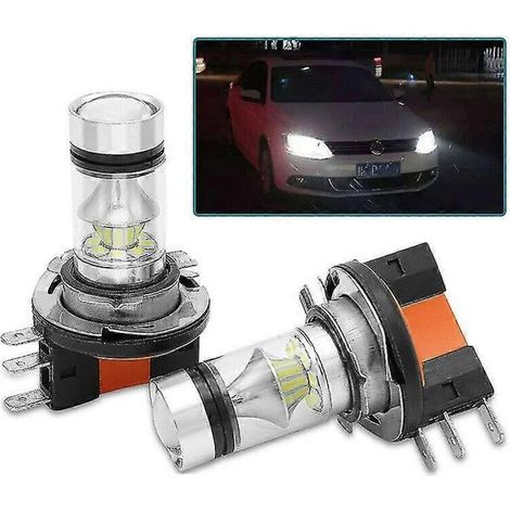 Set of 2 H15 8000K 20 SMD LED bulbs for high beams and daytime running lights (DRL) for cars - Compatible with H1, H3, H4, H6, H8, H9, H11 and H16 bulbs. Color: Az-AquaForge (1/2)