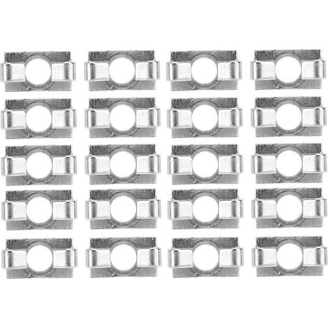 20 Stück Federverbinder für Aluminiumprofile, verzinkter Stahl, elastischer Verbinder (Serie 20, Schlitz 6) (1/5)