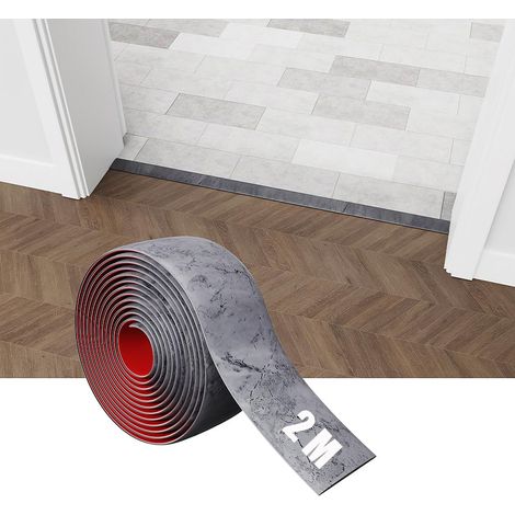 Profilé de transition épais, autocollant, pour relier les espaces du sol, seuil de tapis, carrelage (Count Grey-2M) (1/5)