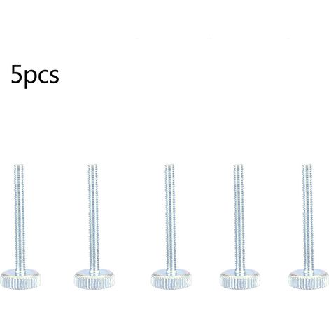 5pcs M3 Zinc Plated Carbon Steel Flat Knurled Head Bolts Thumb Screws (M330)