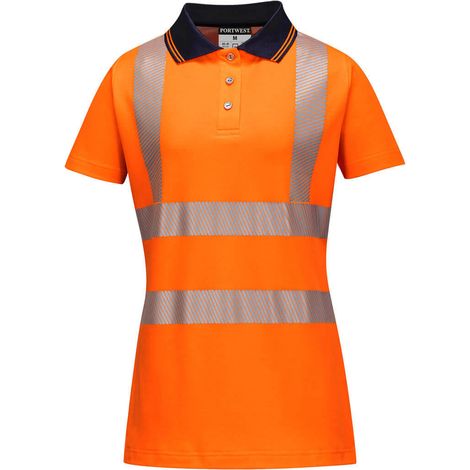 Polo Damen Pro Farbe: Orange/Schwarz Größe XS - Portwest