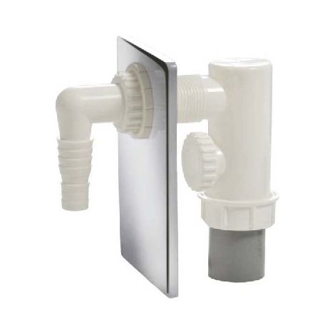 SIFONE INCASSO LAVATRICE IN PP CON PIASTRA ACC. INOX- D. 40- GHIDI- pezzi 1