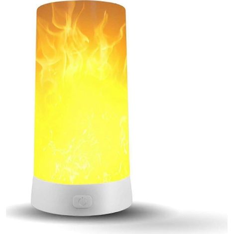 Lampe à effet flamme LED rechargeable USB, étanche, à intensité variable, sans flamme, idéale pour la maison, les fêtes, le jardin, le camping et Halloween. (1/5)