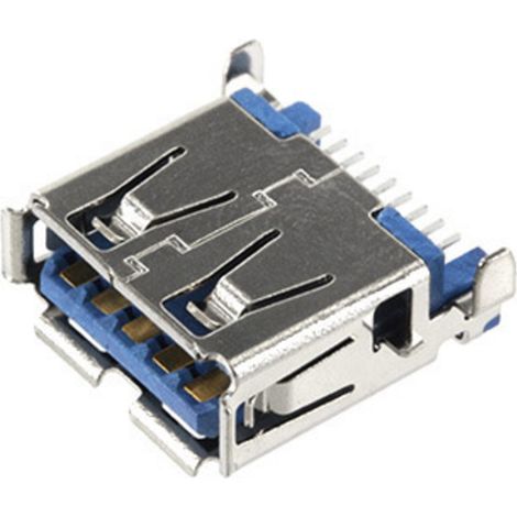 USB Steckverbinder Buchse, Einbau horizontal  Shell DIP U3BU1ASMT2 econ connect Inhalt: 1 St.