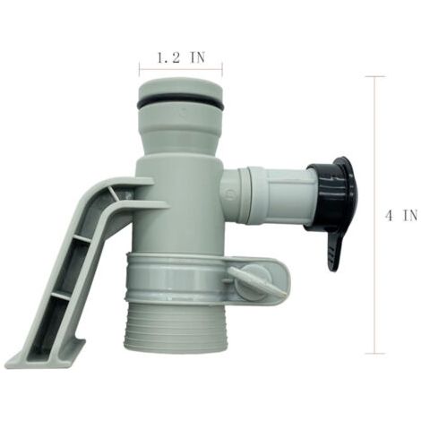 Support de Tuyauterie et Valve de Jet 637R/12363 – pour Piscines Hors Sol – Accessoire de Montage avec Bouchon Noir Inclus (1/4)