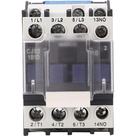 690V 32A Three Phase Contactor, AC Electric Motor Contactor with Silver Alloy Contacts, DIN Rail Mount, Model CJX2-1810 for Industrial Automation and Motor Control (1/5)