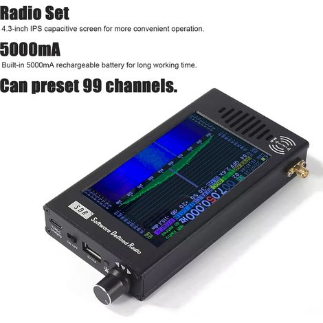 Ricetrasmettitore portatile professionale SDR con ricevitore 100KHz-149MHz e antenna multifunzione a onde corte. (1/5)