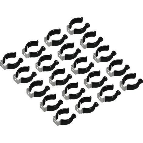 T8 U Clips Support Console pour LED Lumière Ampoule Montage Console Support Inox Acier Fluorescent Tube Support Tuyau Pinces, Noir Paquet de 20 (1/5)