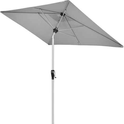 Doppler Sonnenschirm/ Kurbelschirm "Active Auto Tilt 210 x 140" mit Höhenverstellung, 210 x 140 cm, hellgrau, Bezug aus 100% Polyester, Stock aus Aluminium, Streben aus Stahl, 4,3 kg