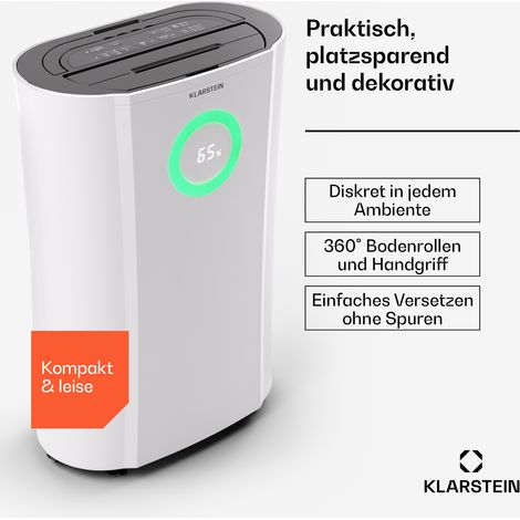 Klarstein Klarstein Luftentfeuchter Elektrisch bis 20m2, Smart Luftentfeuchter für Wohnung, Bad & Keller, Luft-Entfeuchter Leise, Elektrischer Dehumidifier mit WLAN IoT App, Bautrockner mit 20 L Kapaz (1/5)