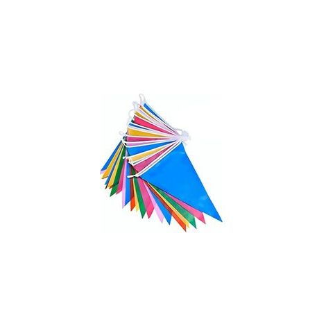Lot de 10 guirlandes de fanions colorées, guirlandes décoratives à suspendre, longueur 50 m, pour l'extérieur