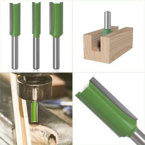 11Pcs 6mm Queue Fraise Defonceuse,Fraise Droite,Fraise à Bois Fraise Extra-longue,Mèches Carbide Router Bits Fraise (1/5)