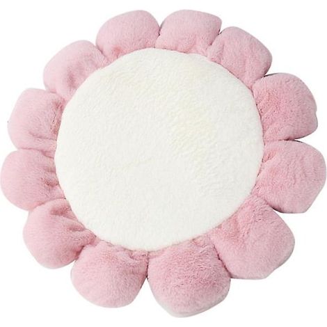 Haustiernetzkissen, Innennestmatte, künstliche Blumenform, warme Plüschmatte, Haustierhauszubehör für Katzen und Hunde (weiß) (1/5)