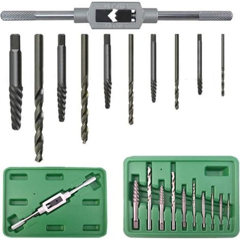 Kit d'extracteur de vis endommagé, 11 pièces/Éliminer les vis à tête, boulons et tarauds/tarauds réglables (1/5)