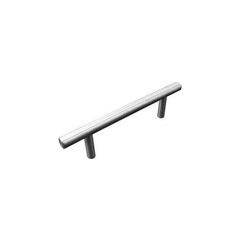 Stangengriff aus gebürstetem Edelstahl, L.208mm, B.12mm, T.33mm, Achsabstand 128mm, 1 Stück mit Schrauben.