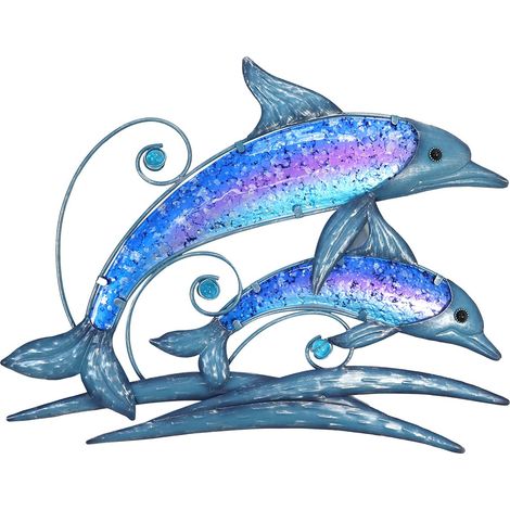 Signes Grimalt Applicare la parete dell'ornamento in metallo  Delfines Wall Advange Blue Garden 1x43x34cm 29850