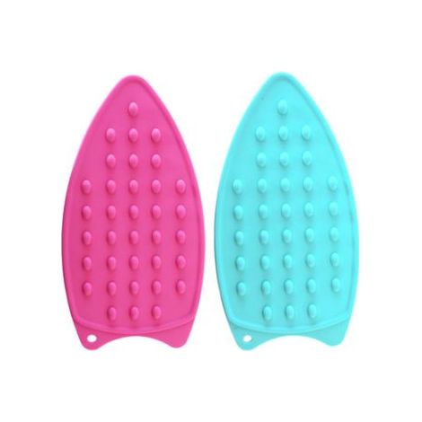 Lot de 2 reposepieds en silicone pour planche à repasser, design parfait pour tapis de table à repasser résistant à la chaleur (vert menthe+rose) (1/4)