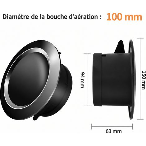 Bouche d'aération disque noir 100 usine physique qualité garantie 15 × 15 × 8 cm 85 g – Livraison gratuite