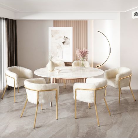 conjunto 6 sillas de salón y dormitorio blancas OKMYHOME (1/5)