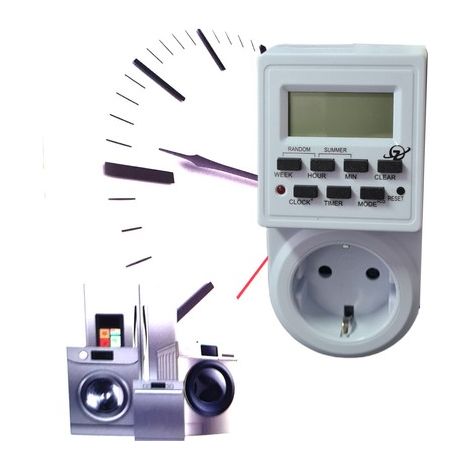 PRISE ÉLECTRIQUE SCHUKO MINUTÉE PROGRAMMABLE HEBDOMADAIRE 24 HEURES ET131 (1/2)