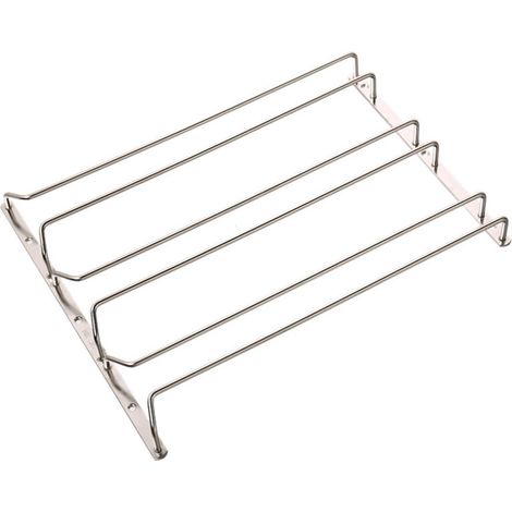 Étagère pour verres à vin - 35,5 cm - Noir - Support pour verres à pied - Pour bar, salle à manger, 3 rangées (1/4)