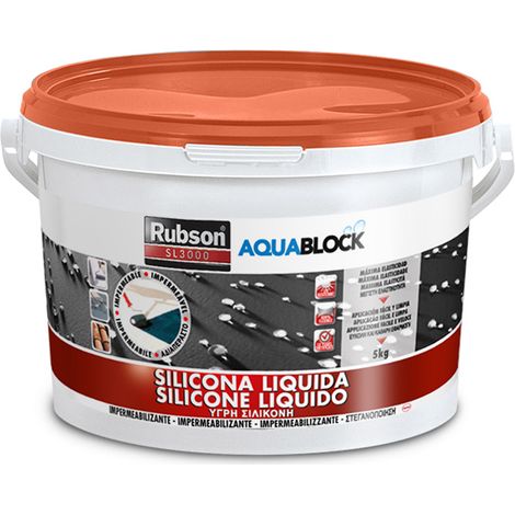 Aquablock Silicone Liquido SL3000 Terracotta RUBSON 5 kg (1/2)