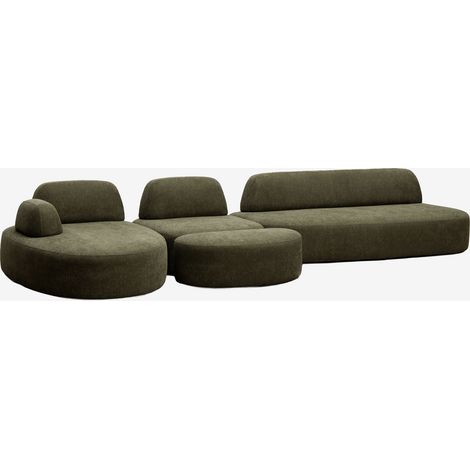Divano modulare chaise longue sinistro a 3 pezzi con modulo angolare e pouf imbottito Giorgia SKLUM             (1/5)