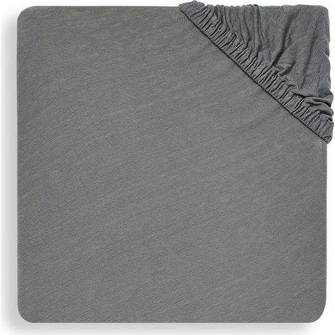 1 Spannbettlaken, Stretch-Baumwolljersey, 60 x 120 cm, Sturmgrau, für Babybett (1/5)