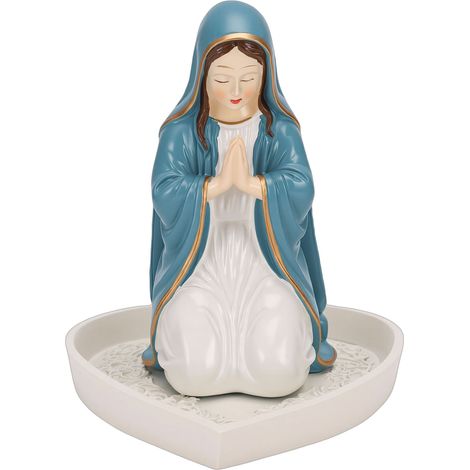Porte-chapelet Vierge Marie, élégante statue en résine, ornement de bureau, support à bijoux pour collier et bague. (1/5)