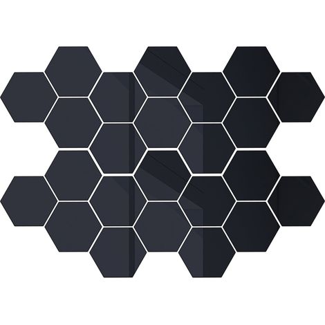 Décoration murale pour chambre, lot de 24 stickers muraux nid d'abeille bleus et argentés (80 x 70 x 40 mm) pour salon et chambre à coucher.