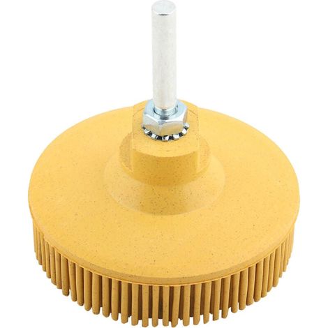 Brosse à Disque Électrique En Émeri Et Caoutchouc Brosse Abrasive Ébavurage Polissage Meule Bijoux Bois Métal Polissage(7.5cm Jaune ) (1/4)