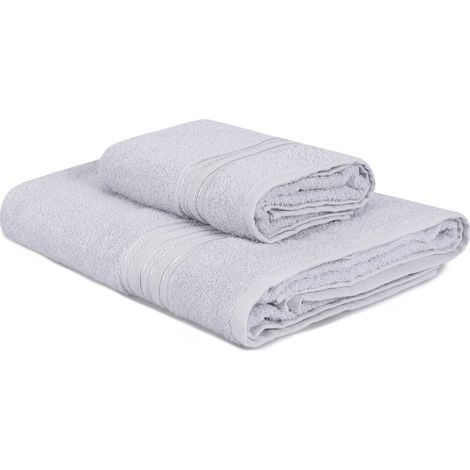 Juego de toallas toallas de baño toallas de ducha Set 100% Algodón Gris (1/5)