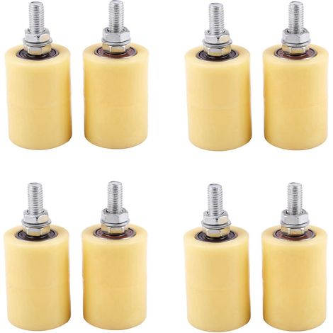 8PCS 50X70mm PP En Acier Plat Roulement Une Rouleaux Roue de Guidage 6201 M12 Vis pour Porte Coulissante électrique (1/5)