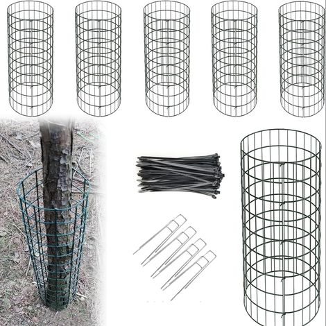 Lot de 6 protections de tronc extensibles pour arbres, avec sangles et piquets (40,6 cm x 37 cm). (1/5)