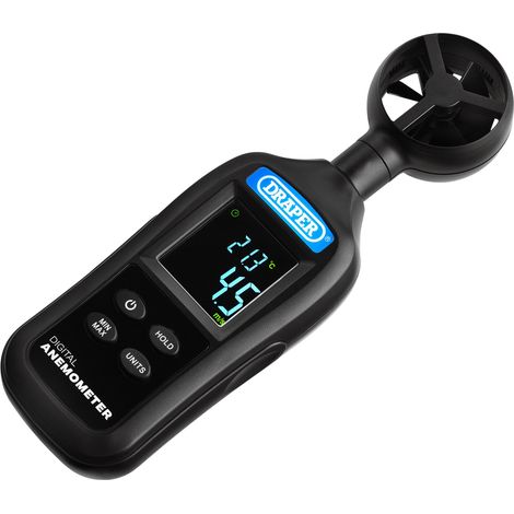 Draper Handheld Digital Anemometer - Wind Speed and Temperature Meter, 0.4-30m/s and -20 to +70Â°C