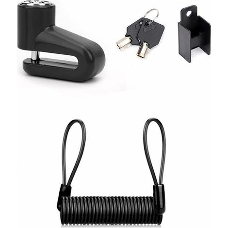 Antivol Trotinette Electrique,Antivol de Frein à Disque Antivol en Fil Acier avec 1.2M Rappel de Corde Verrou de Scooter (1/5)