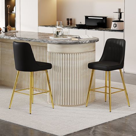 Set de 2 sillas altas bar con reposapiés 100 cm OKMYHOME (1/5)