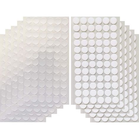 350 Pairs 700 Capsules 15mm Circles with Clear Thin Self-Adhesive Hook and Loop Backing, Self-Adhesive Dots, Transparent Corners (1/5)